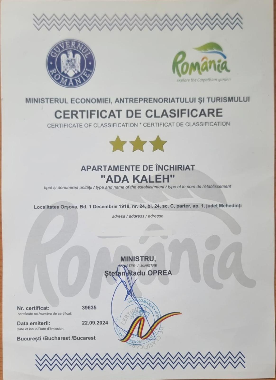 Apartment Ada Kaleh Orszowa Zewnętrze zdjęcie